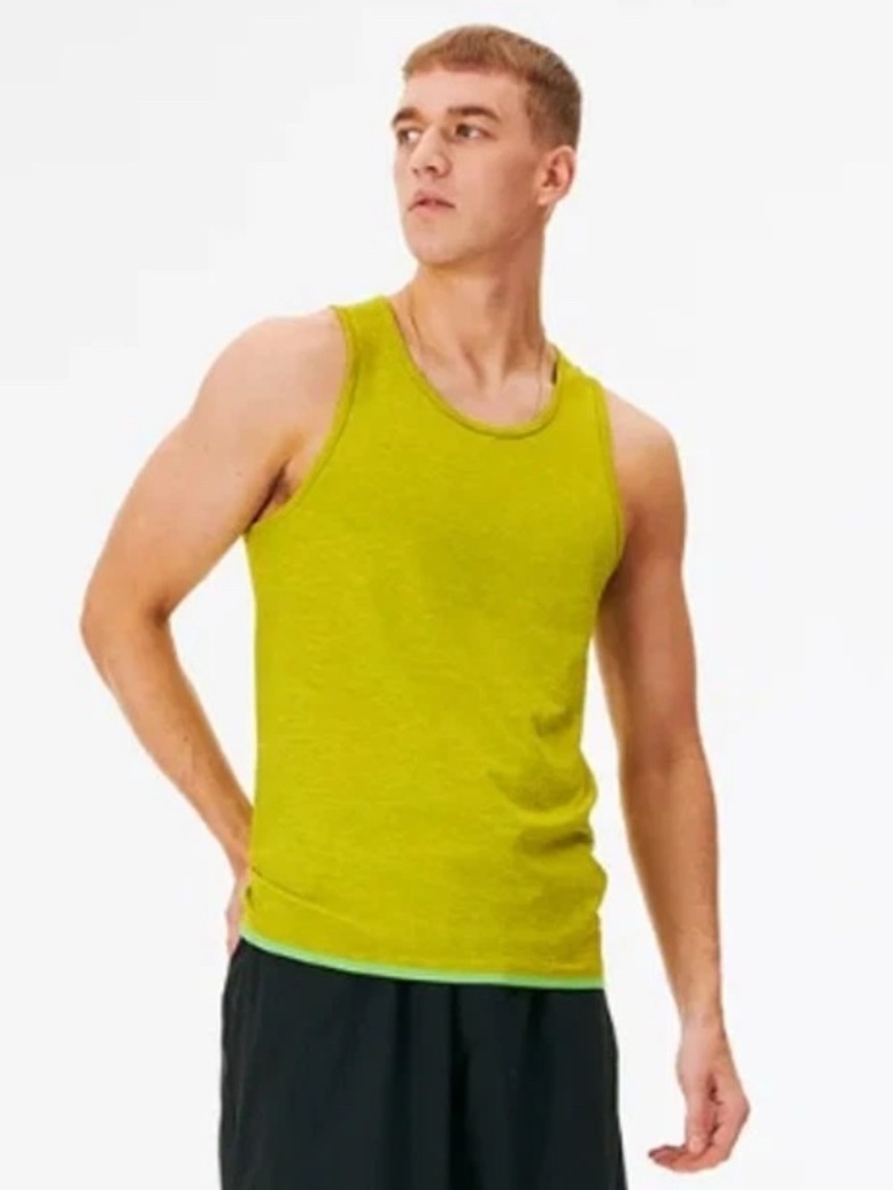 Outdoor Voices Seamless Pique Tank in Green Apple